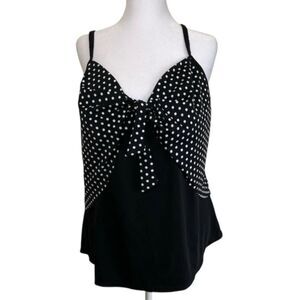swimsuits for all Women's Size 24 Black White Polka-dot Tank Top Swimwear